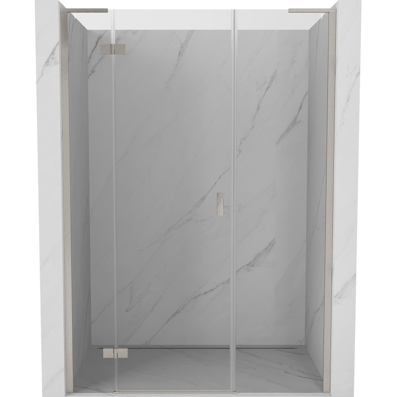 Mexen Mist-H L left-hand hinged shower door 130 cm, transparent, brushed nickel - 8A5L-130-001-97-00-L