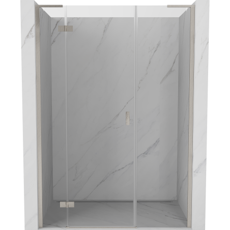 Mexen Mist-H L left-hand hinged shower door 130 cm, transparent, brushed nickel - 8A5L-130-001-97-00-L