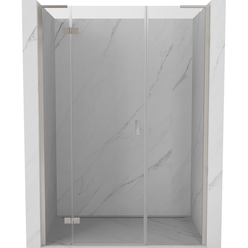 Mexen Mist-H L left hinged shower door 145 cm, transparent, brushed nickel - 8A5L-145-001-97-00-L