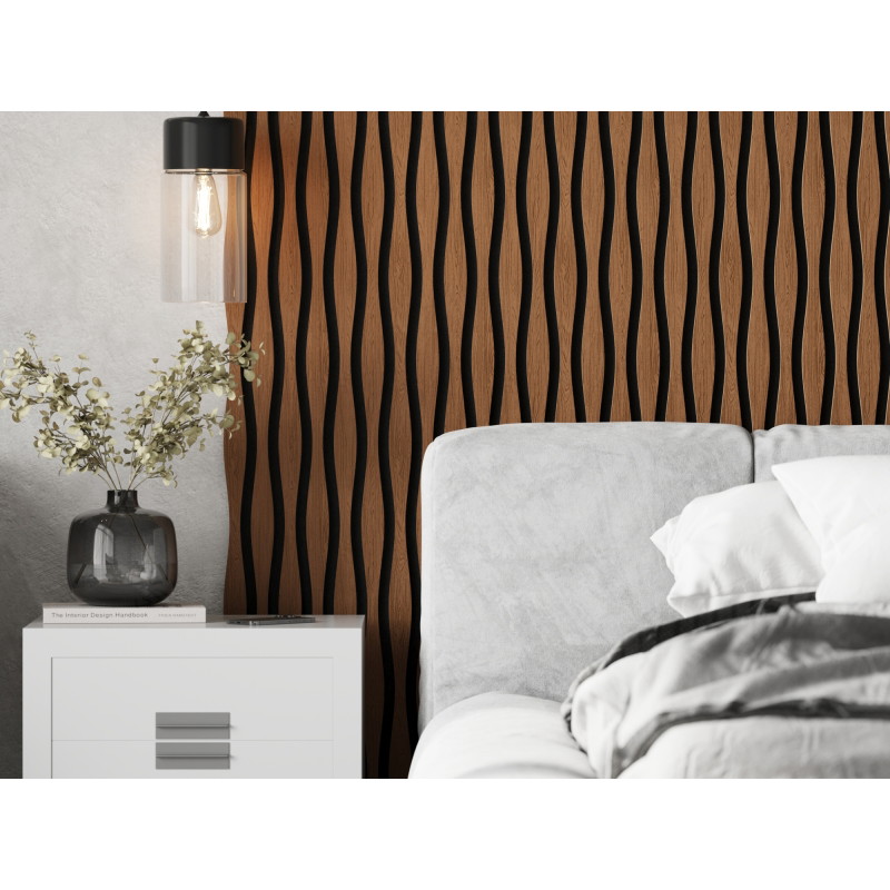 Mexen Lam-SF 01 Lam-SF 26 acoustic wall slats 280 x 30 cm, 9 mm felt, technical veneer, Natural Oak - S106-280-26-042