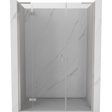 Mexen Mist-H L left hinged shower door 155 cm, transparent, brushed nickel - 8A5L-155-001-97-00-L