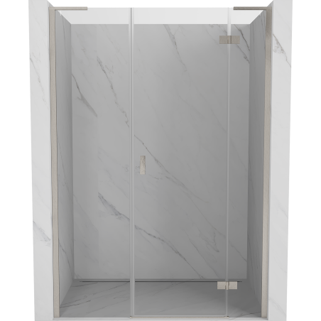 Mexen Mist-H L right-side hinged shower door 130 cm, transparent, brushed nickel - 8A5L-130-001-97-00-P