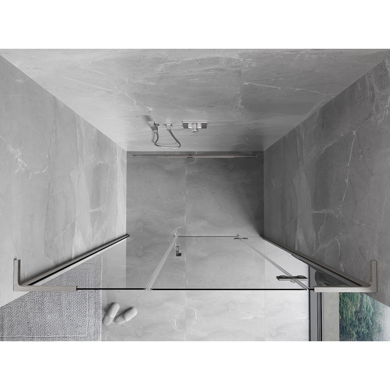 Mexen Mist-H L right-hinged shower door 140 cm, transparent, brushed nickel - 8A5L-140-001-97-00-P