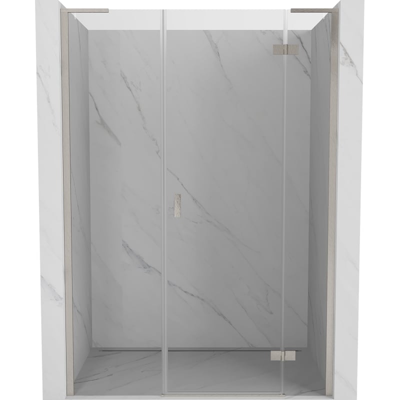 Mexen Mist-H L right hinged shower door 145 cm, transparent, brushed nickel - 8A5L-145-001-97-00-P