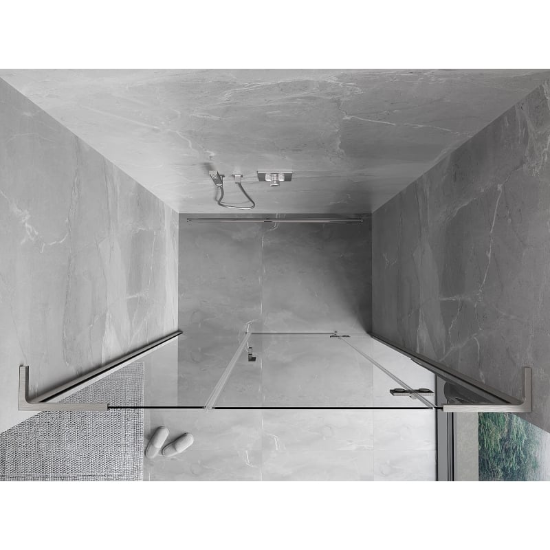 Mexen Mist-H L right-hinged shower door 155 cm, transparent, brushed nickel - 8A5L-155-001-97-00-P
