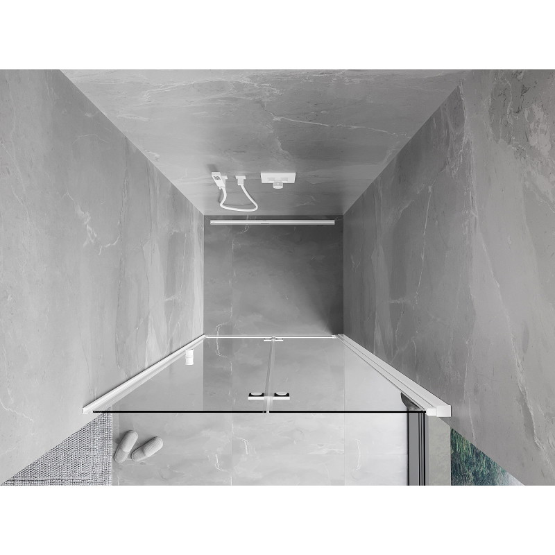 Mexen Mist-F folding shower doors right 90 cm, transparent, white - 8A6-090-000-20-00-P