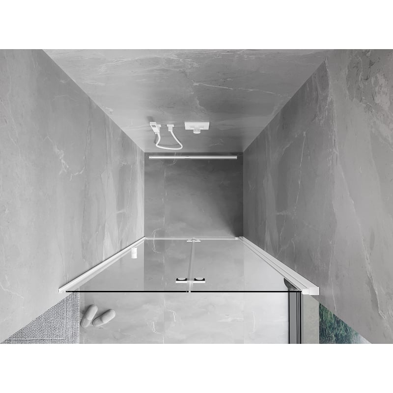Mexen Mist-F folding shower doors right 100 cm, transparent, white - 8A6-100-000-20-00-P