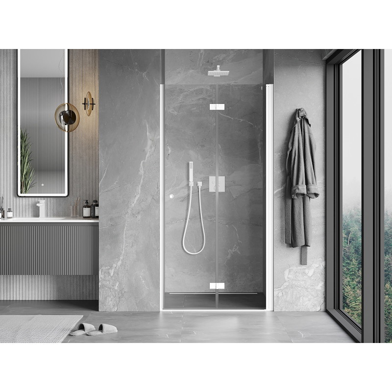 Mexen Mist-F folding shower door right 115 cm, transparent, white - 8A6-115-000-20-00-P