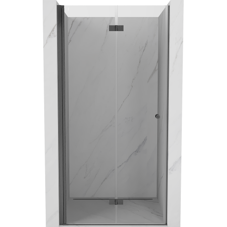 Mexen Mist-F folding shower door left 60 cm, transparent, gun gray brushed - 8A6-060-000-66-00-L