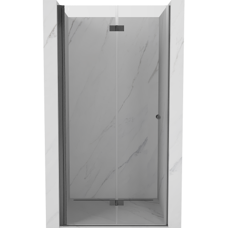 Mexen Mist-F folding shower door left 75 cm, transparent, brushed gun gray - 8A6-075-000-66-00-L