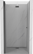 Mexen Mist-F folding left shower door 120 cm, transparent, brushed gun gray - 8A6-120-000-66-00-L