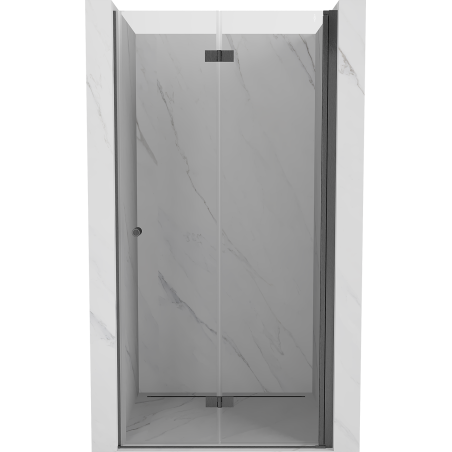 Mexen Mist-F folding shower door right 75 cm, transparent, brushed gun gray - 8A6-075-000-66-00-P