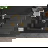 Mexen Andres 1.5-compartment granite sink with a drip tray and kitchen mixer tap Telma, spotted black - 6515-76-670200-50