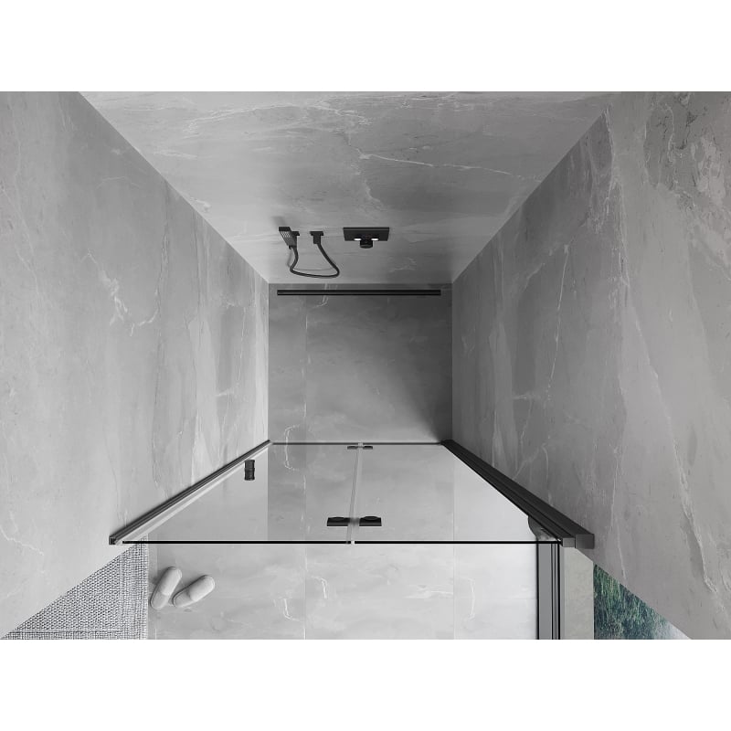 Mexen Mist-F folding shower door right 105 cm, transparent, gun gray brushed - 8A6-105-000-66-00-P