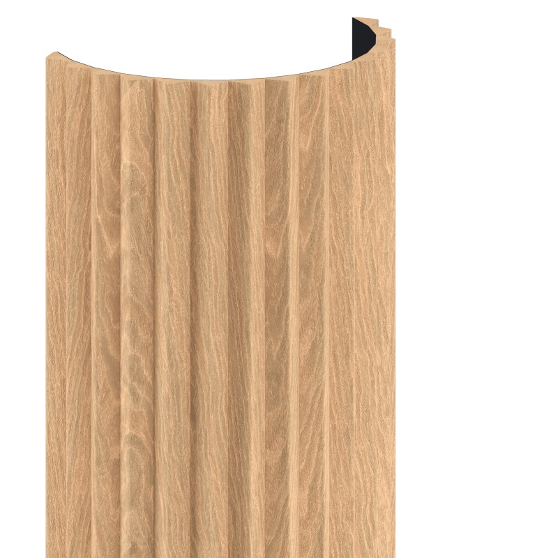 Mexen Ovalo 01 grooved flexible wall slats 280 x 36 cm, technical veneer, Bleached Oak - S130-280-01-040