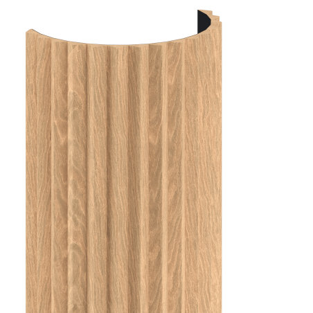 Mexen Ovalo 01 grooved flexible wall slats 280 x 36 cm, technical veneer, Bleached Oak - S130-280-01-040