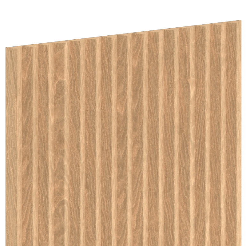 Mexen Ovalo 01 grooved flexible wall slats 280 x 36 cm, technical veneer, Bleached Oak - S130-280-01-040