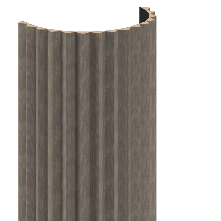 Mexen Ovalo 01 Grooved Flexible Wall Slats 280 x 36 cm, Technical Veneer, Gray Oak - S130-280-01-043