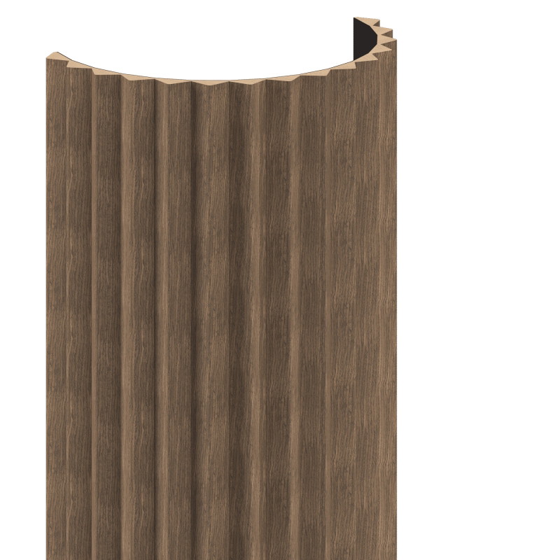Mexen Ovalo 01 grooved flexible wall slats 280 x 36 cm, technical veneer, Dark Walnut - S130-280-01-044