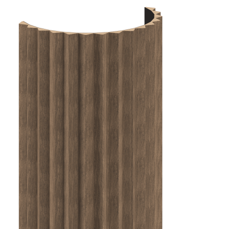 Mexen Ovalo 01 grooved flexible wall slats 280 x 36 cm, technical veneer, Dark Walnut - S130-280-01-044