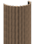 Mexen Ovalo 01 grooved flexible wall slats 280 x 36 cm, technical veneer, Dark Walnut - S130-280-01-044