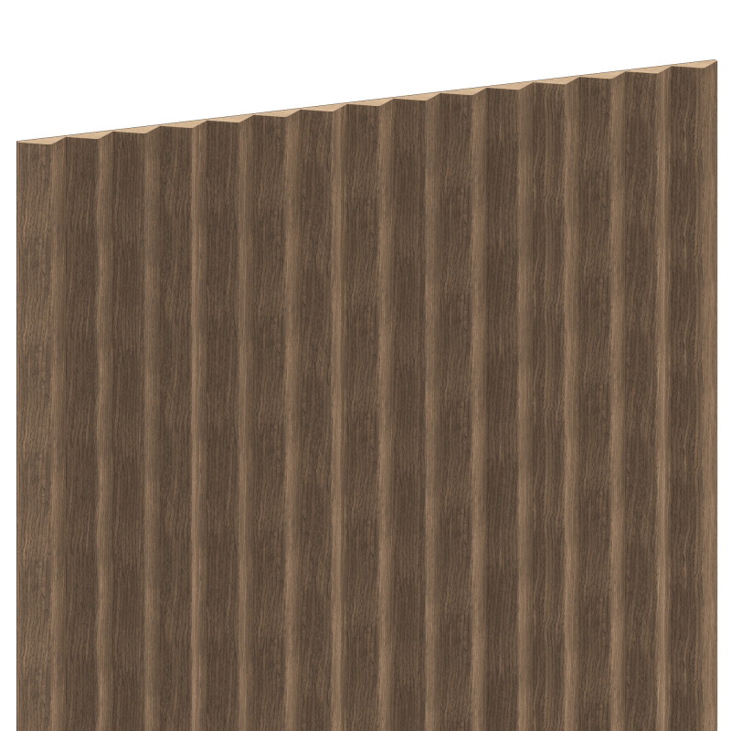 Mexen Ovalo 01 grooved flexible wall slats 280 x 36 cm, technical veneer, Dark Walnut - S130-280-01-044