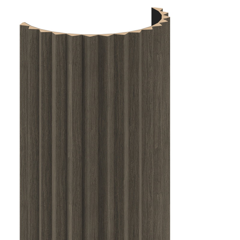 Mexen Ovalo 01 flexible grooved wall slats 280 x 36 cm, technical veneer, Mocca Oak - S130-280-01-045