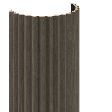 Mexen Ovalo 01 flexible grooved wall slats 280 x 36 cm, technical veneer, Mocca Oak - S130-280-01-045