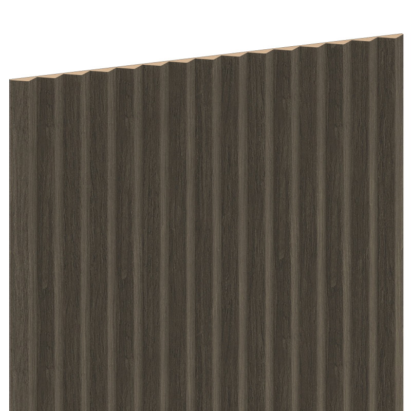 Mexen Ovalo 01 flexible grooved wall slats 280 x 36 cm, technical veneer, Mocca Oak - S130-280-01-045