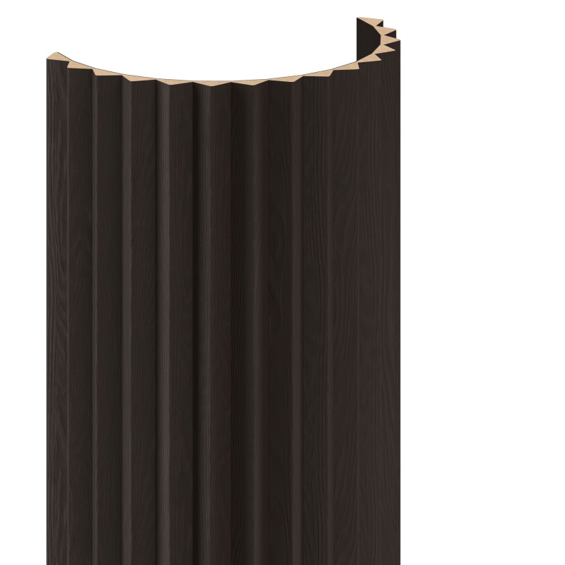 Mexen Ovalo 01 flexible grooved wall slats 280 x 36 cm, technical veneer, Black Oak - S130-280-01-046