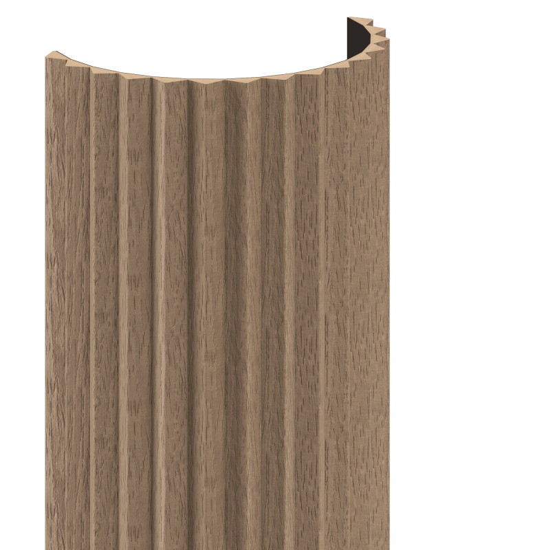 Mexen Ovalo 01 flexible grooved wall slats 280 x 36 cm, technical veneer, Light Walnut - S130-280-01-047