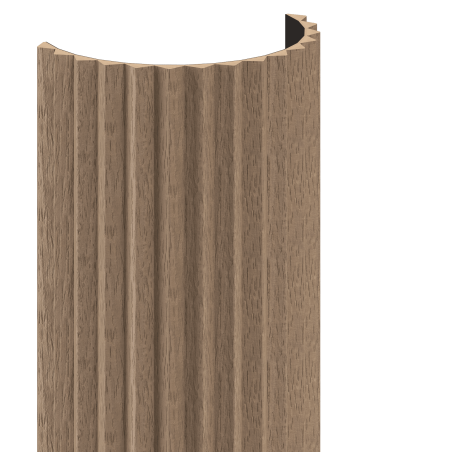 Mexen Ovalo 01 flexible grooved wall slats 280 x 36 cm, technical veneer, Light Walnut - S130-280-01-047