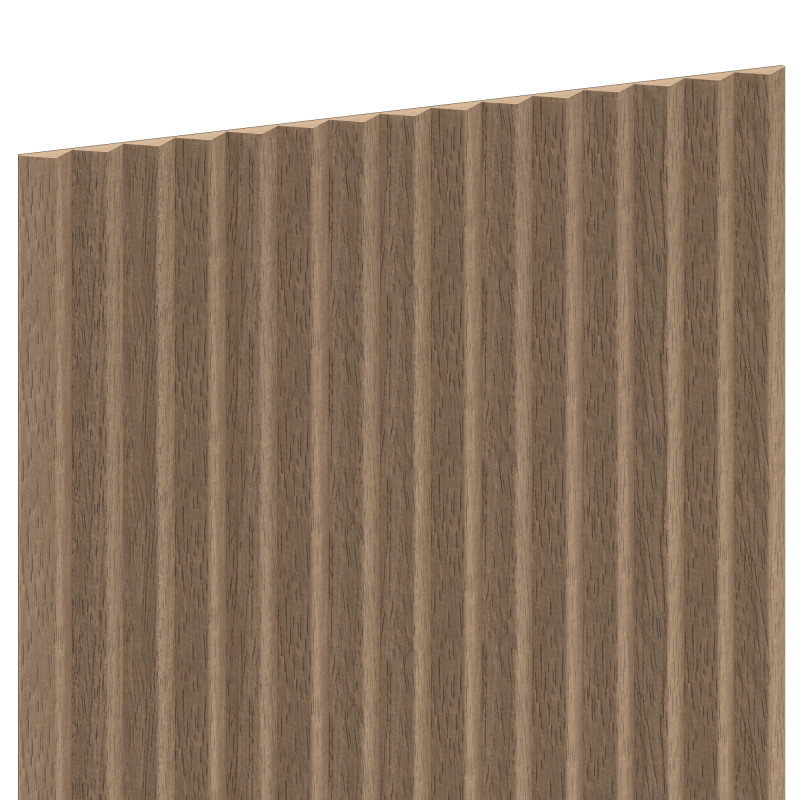 Mexen Ovalo 01 flexible grooved wall slats 280 x 36 cm, technical veneer, Light Walnut - S130-280-01-047
