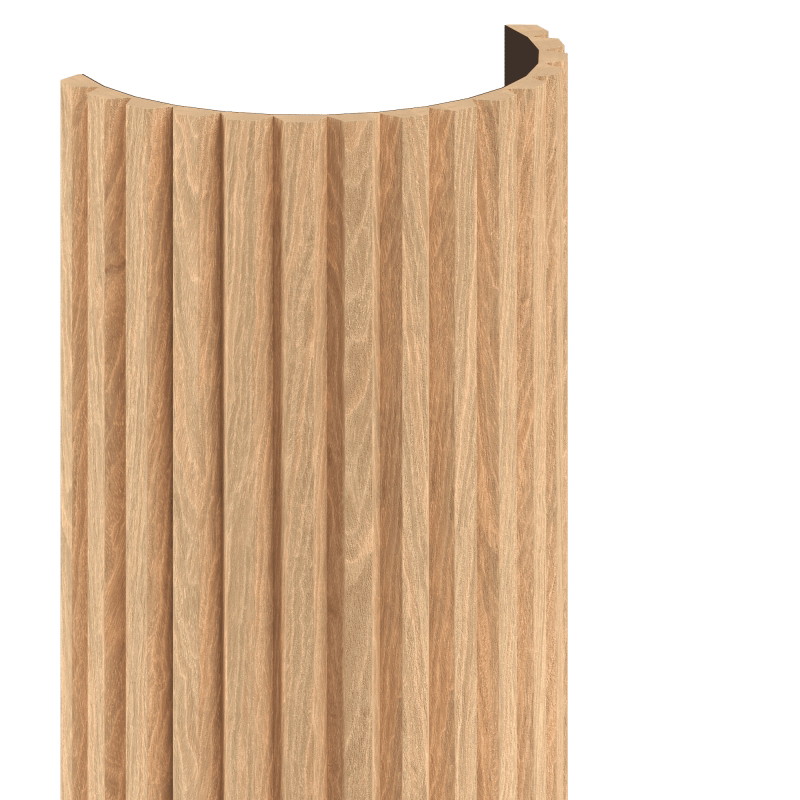 Mexen Ovalo 02 flexible grooved wall slats 280 x 36 cm, technical veneer, Bleached Oak - S130-280-02-040
