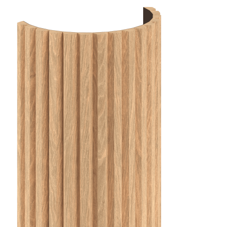 Mexen Ovalo 02 flexible grooved wall slats 280 x 36 cm, technical veneer, Bleached Oak - S130-280-02-040