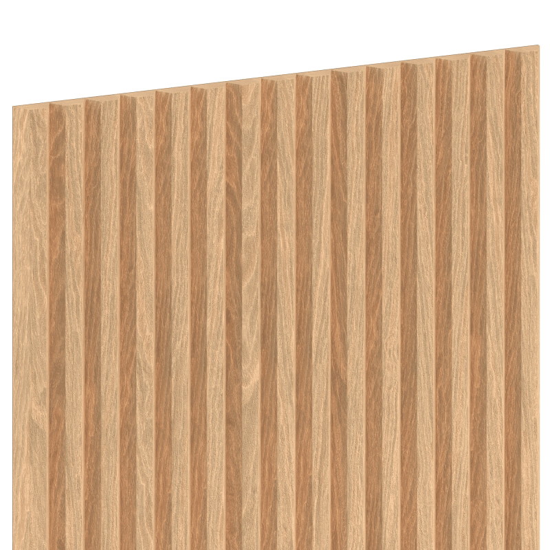 Mexen Ovalo 02 flexible grooved wall slats 280 x 36 cm, technical veneer, Bleached Oak - S130-280-02-040