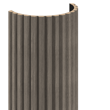 Mexen Ovalo 02 ribbed flexible wall slats 280 x 36 cm, technical veneer, Gray Oak - S130-280-02-043