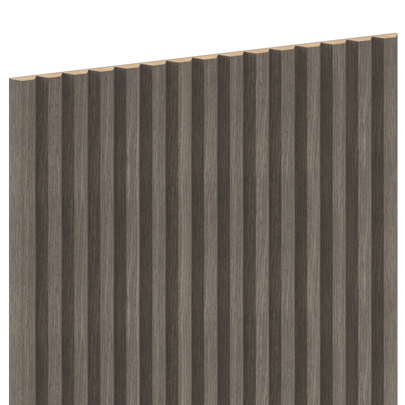 Mexen Ovalo 02 ribbed flexible wall slats 280 x 36 cm, technical veneer, Gray Oak - S130-280-02-043