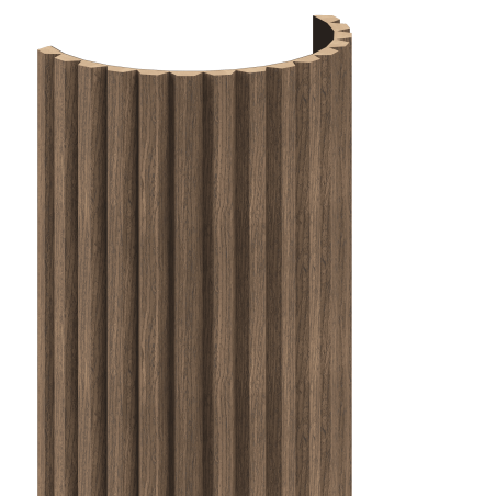 Mexen Ovalo 02 flexible grooved wall slats 280 x 36 cm, technical veneer, Dark Walnut - S130-280-02-044