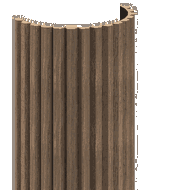 Mexen Ovalo 02 flexible grooved wall slats 280 x 36 cm, technical veneer, Dark Walnut - S130-280-02-044