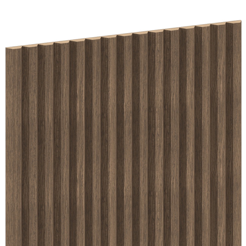 Mexen Ovalo 02 flexible grooved wall slats 280 x 36 cm, technical veneer, Dark Walnut - S130-280-02-044