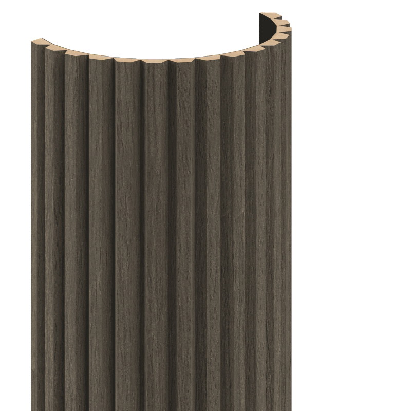 Mexen Ovalo 02 grooved flexible wall slats 280 x 36 cm, technical veneer, Mocca Oak - S130-280-02-045