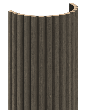 Mexen Ovalo 02 grooved flexible wall slats 280 x 36 cm, technical veneer, Mocca Oak - S130-280-02-045