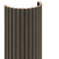 Mexen Ovalo 02 grooved flexible wall slats 280 x 36 cm, technical veneer, Mocca Oak - S130-280-02-045