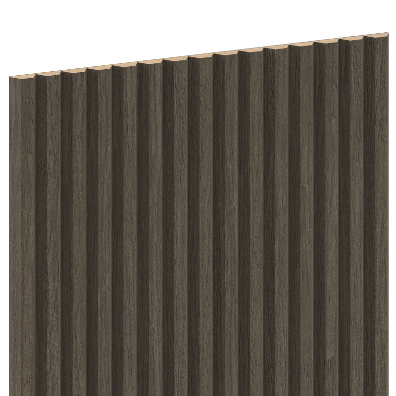 Mexen Ovalo 02 grooved flexible wall slats 280 x 36 cm, technical veneer, Mocca Oak - S130-280-02-045