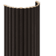 Mexen Ovalo 02 grooved flexible wall slats 280 x 36 cm, technical veneer, Black Oak - S130-280-02-046