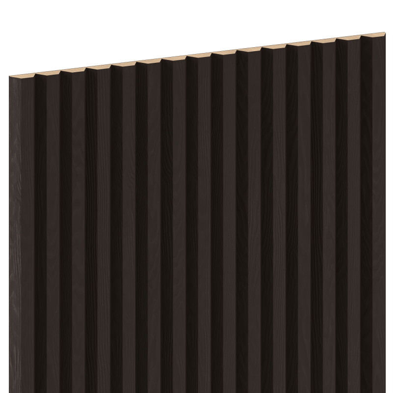 Mexen Ovalo 02 grooved flexible wall slats 280 x 36 cm, technical veneer, Black Oak - S130-280-02-046