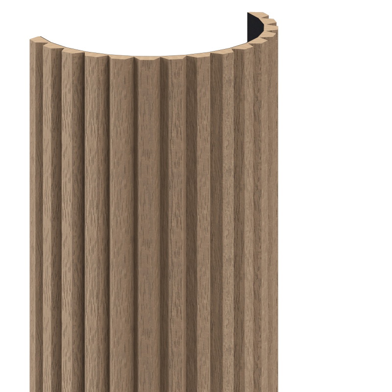 Mexen Ovalo 02 flexible grooved wall slats 280 x 36 cm, technical veneer, Light Walnut - S130-280-02-047