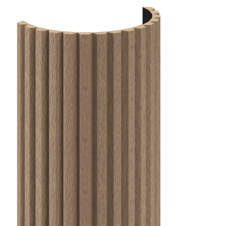 Mexen Ovalo 02 flexible grooved wall slats 280 x 36 cm, technical veneer, Light Walnut - S130-280-02-047