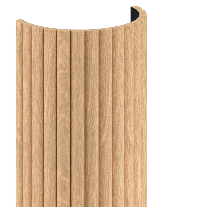Mexen Ovalo 03 Flexible Grooved Wall Slats 280 x 36 cm, Technical Veneer, Bleached Oak - S130-280-03-040